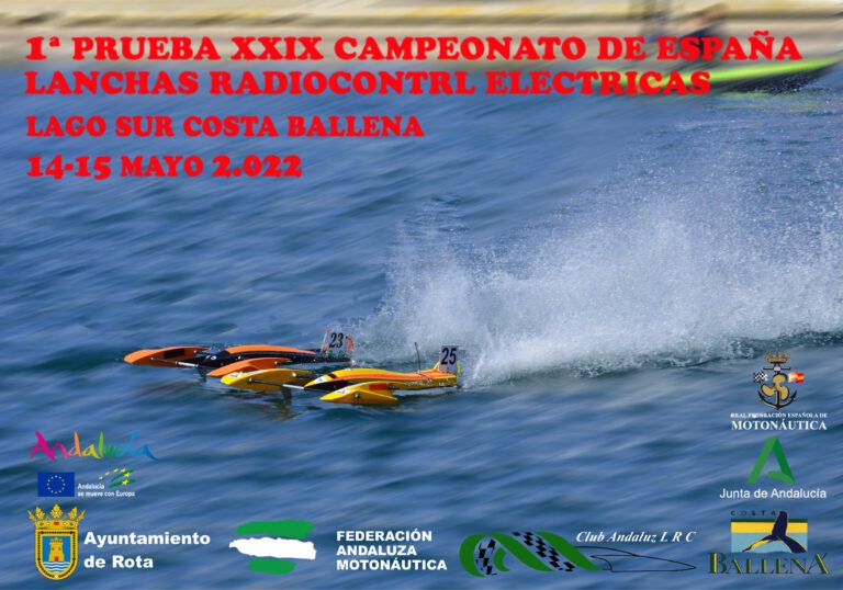 CAMPEONATO DE ESPAÑA LANCHAS RADIOCONTROL EN COSTA BALLENA. 14-15 MAYO 2022